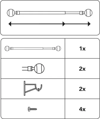 Produktbild von Gardinia Caféhausstange Meran Ø 8/10 mm messing-antik 80 - 140 cm