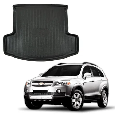 Image de Tapis De Coffre Sur Mesure Pour Chevrolet Captiva 2006-2018, Noir, Antidérapant, Bord Haut, Toutes Saisons