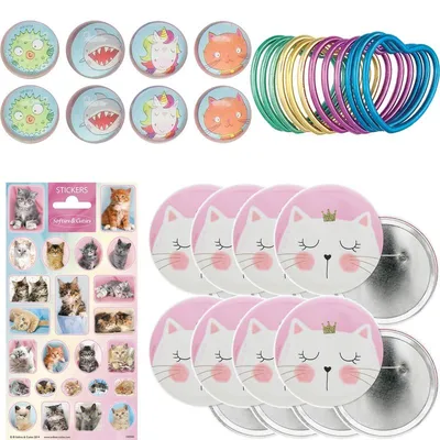 Produktbild von Mitgebsel Set Katzen Party Kindergeburtstag Geschenke 36 tlg. für 8 Kinder