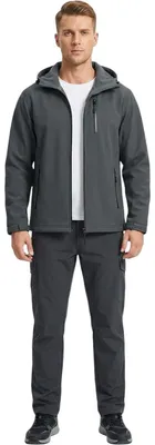 Produktbild von Herren Softshelljacke Wasserdicht Gefüttert Winddicht Grau XL
