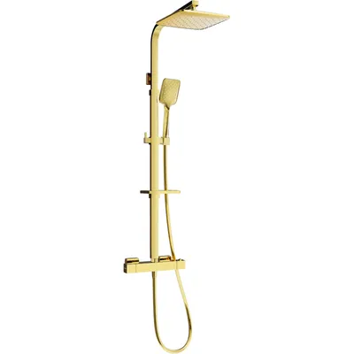 Obrázek produktu pro Mexen CQ62 odkrytý sprchový set s dešťovou sprchovou hlavicí a termostatickou sprchovou baterií, Zlatá - 772506295-50