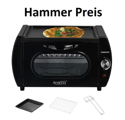 Produktbild von Tandoor Ofen Oven Pizza Chapati Roti Lahmacun Manakish Naan Brot Maker Elektro Tandoori Küche 2100 Watt