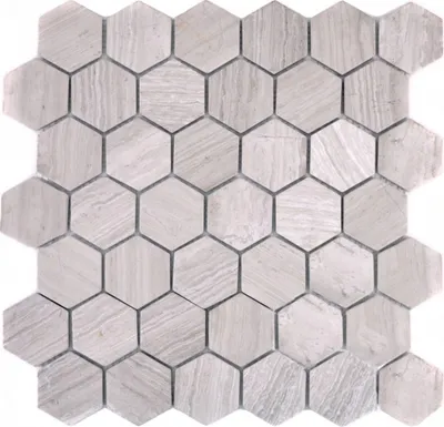 Produktbild von Mosaik Fliese Marmor Naturstein Hexagon Marmor grau Streifen MOS44-1205