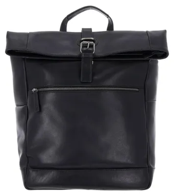 Productafbeelding van LEONHARD HEYDEN Leer laptop rugzak rugzak met laptopvak Roma Rucksack Rolltop 5371 Schwarz zwart