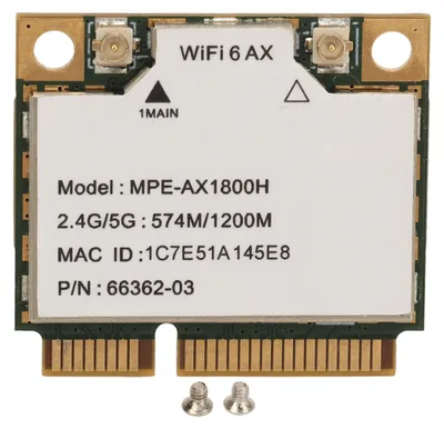 Zdjęcie produktu dla Karta Wi-Fi 6 AX1800H, 2,4 GHz / 5 GHz, dwupasmowa, Bluetooth 5.2, mini PCIe, adapter Wi-Fi dla systemów Windows 10, 11, Linux