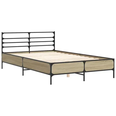 Produktbild von Bettgestell Sonoma-Eiche 120x200 cm Holzwerkstoff und Metall
