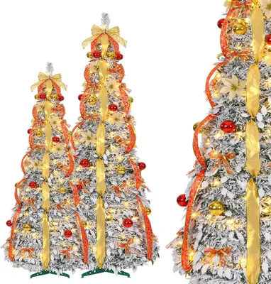Imagen del producto de Árbol de Navidad inflable Liliin, rojo y dorado, con forma de espiral, de 180 cm de altura, con 150 luces LED. Árbol de abeto artificial en espiral, ideal para decoración navideña en interiores y exteriores