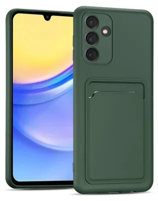 Immagine prodotto di Custodia per cellulare per Samsung Galaxy A15 4G/5G cover protettiva in silicone con slot per schede Slim Wallet Case, verde
