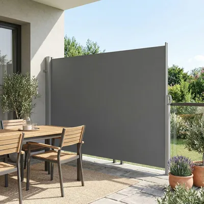Immagine prodotto di Tende laterali estensibili con struttura in alluminio, per protezione dalla vista | Grigio