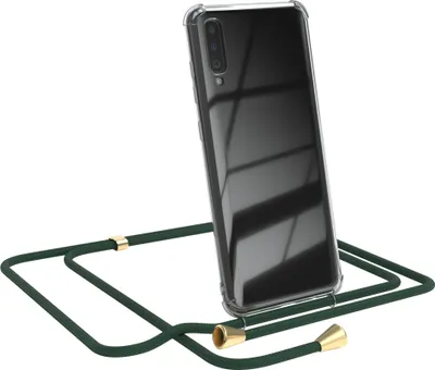 Produktbild von EAZY CASE Handykette kompatibel mit Samsung Galaxy A70, Handyhülle mit Umhängeband, Handykordel, Schutzhülle Clear, Band in Grün