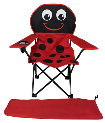 Image de Fauteuil de pêche pour enfants avec porte-boisson et sac motif coccinelle