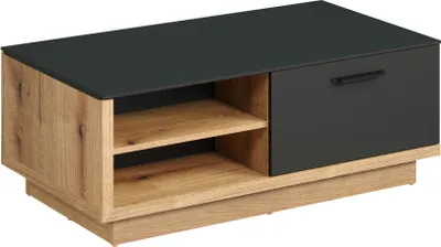 Produktbild von trendteam Wohnen Couchtisch Synnax Anthrazit Melamin/ Evoke Eiche Nachbildung B/H/T ca. 110/42/60 cm