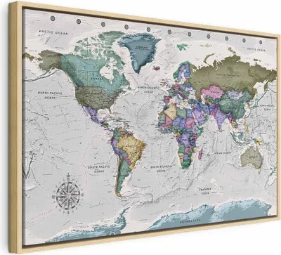 Produktbild von Italienischer Leinwand Leinwandbild - World Destinations (1 Part) Wide 60x40 cm Karten k-A-0380-b-a