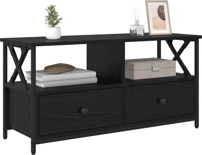 Produktbild von "Springschlussverkauf "TV-Schränk(1 pcs）CLORIS - TV-Möbel/TV-Ständer - langlebig - mit Schubladen Schwarz Eichen-Optik 90x33x45cm - TV-Schränke NeuMöbel9111935