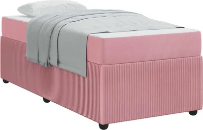 Zdjęcie produktu dla Ramka łóżka z materacem Różowy 90 x 200 cm tkanina