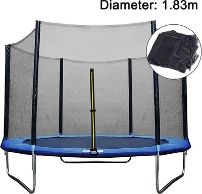 Produktbild von Trampolin Outdoor 1 Stück, Sicherheitsnetz Für Runde Gartentrampoline Mit 6/8 Stangen, Schutznetz Mit Reißverschluss Und Schnallen