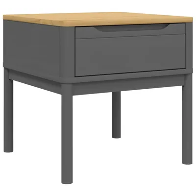 Produktbild von Lampentisch FLORO Grau 55x55x54 cm Massivholz Kiefer