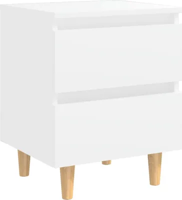 Image de vidaXL Tables de nuit 2 pcs. avec pieds en pin blanc 40x35x50 cm - Tables de nuit