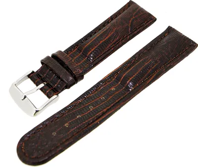 Produktbild von Uhrenarmband Kalbsleder in Teju-Prägung Dunkelbraun Ton in Ton 22mm NEU