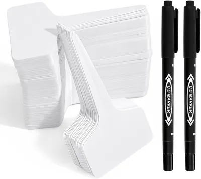 Produktbild von 200 Stück wetterfeste Kunststoff Pflanzschilder für Draußen 10x6cm Pflanzenstecker, für Garten Beete Anzucht