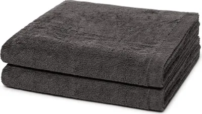 Produktbild von Cawö Lifestyle 2 X Duschtuch im Set Puristisch edles Design für jedes Bad, Hautsympathisch und saugkräftig, Voluminöse Tücher mit Flächengewicht 520 g/m² dunkelgrau 70 X 140cm