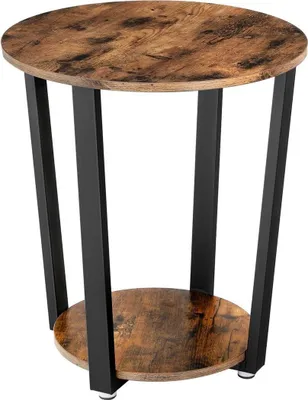 Produktbild von BEGRYF Honig Couchtisch für Wohnzimmer rund Beistelltisch Metallgestell Holzoptik Ø50 cm modern
