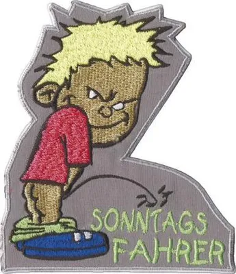 Produktbild von Aufnäher - Pinkelmännchen - Sonntagsfahrer - 02981 - Gr. ca. 9cm x 10cm