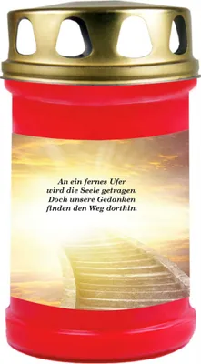 Produktbild von Grabkerze Rot, Brenndauer: 48 Stunden, Motiv: Treppe