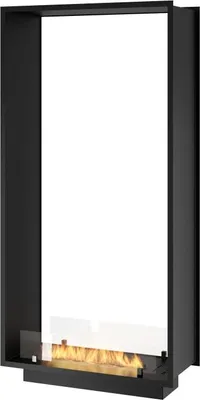 Produktbild von Bioethanol-Kamin 2Side 1600 Slim Vert Einbau mit zwei Fronten - Mattschwarz, mit Glas, 1,2L Brenner, Modernes Design
