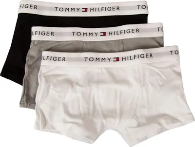 Zdjęcie produktu dla TOMMY HILFIGER Bokserki dla chłopców, chłopięce, zestaw 3 sztuk, widoczny gumowy pasek z logo, numer artykułu UB0UB00573, XS wiek 4–5 lat / 104–110 cm, 95% bawełna, 5% Elasthan