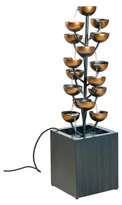 Obrázok produktu pre Gilde, fontánka, kov, zinok, antracitová farba, medená farba, balenie: 1 ks, dĺžka: 26 cm, šírka: 26 cm, výška: 95 cm, 51930, 4063387519301