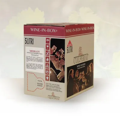 Obrázek produktu pro Merlot IGT Veneto, 11,5 %, 5 litrů, baleno v boxu (Bag in Box) - Colferai