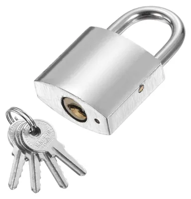 Produktbild von Vorhängeschloss Hochsicherheit Legierungsstahl Silber 35x20mm 1 Stück mit 4 Schlüsseln