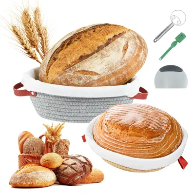 Immagine prodotto di Omgoods - Set di 2 cesti per il pane, ideali per una perfetta lievitazione
