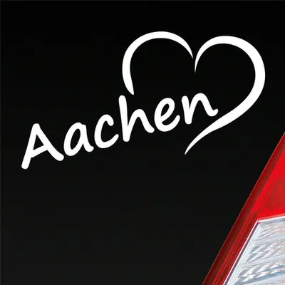 Produktbild von Auto Aufkleber Aachen Herz Stadt City Love Liebe Heart 15,5x8 cm Weiss Matt Sticker Heckscheibenaufkleber