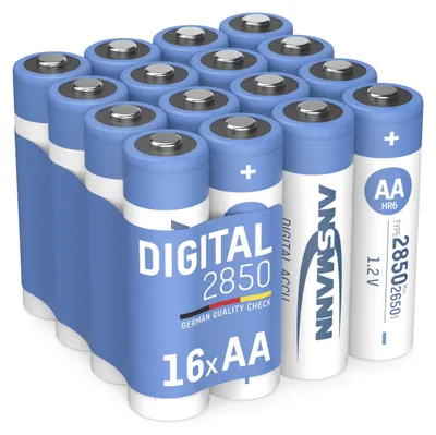 Produktbild von Ansmann 16x Akku Mignon AA 2650 mAh, Wiederaufladbare NiMH Batterien 1,2V