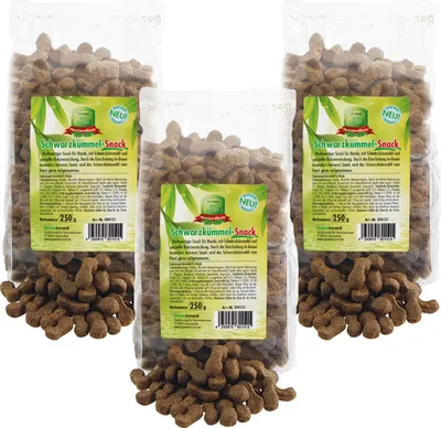 Produktbild von 3 x 250g - hochwertiger Schwarzkümmel Snack - mit Schwarzkümmelöl und Kräutermischung