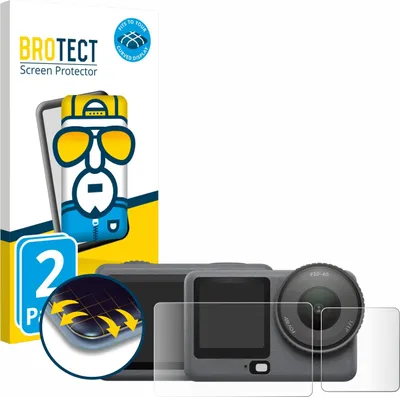Produktbild von 2x BROTECT Fullscreen Schutzfolie für DJI Osmo Action 6 Displayschutz Folie Fullcover Klar Transparent
