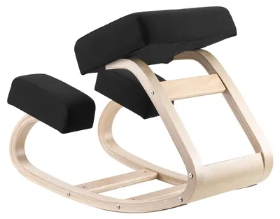 Produktbild von Ergonomischer Kniehocker mit Dicken Schaumstoffpolstern & Stabilem Massivholzrahmen, Kniestuhl zur Entlastung von Nacken und Rücken, bis 65 Belastbar