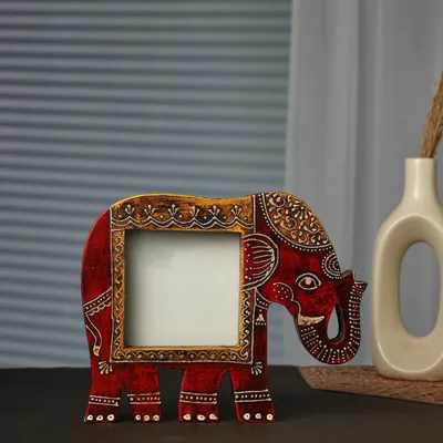 Fotoliste Elefant aus Mangoholz für 10,2x10,2 cm Fotos