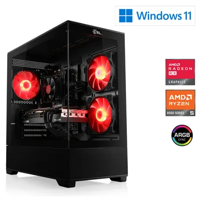 Produktbild von Gaming PC, AMD Ryzen 5 8400F, 4200 MHz, Radeon RX 9070, 16 GB DDR5, 1000 GB, Windows 11 Home, USB 3.2 | M12180H