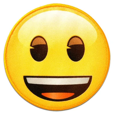 Obrázek produktu pro Emoji Lacht - nášivka, nažehlovací nášivka, nášivka, nášivky, k nažehlení, velikost: Ø cca 6,5 cm