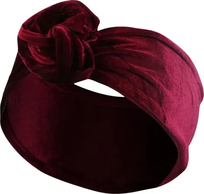 Image de Casual turban en velours rouge bordeaux, élégant