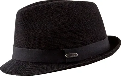 Chillouts knautschbarer verstellbarer Trilby Stoffhut in Strick-Optik in schwarz