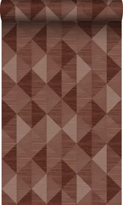 Productafbeelding van Origin Wallcoverings behang grasweefsel in grafisch 3D motief bordeaux rood 50 x 900 cm
