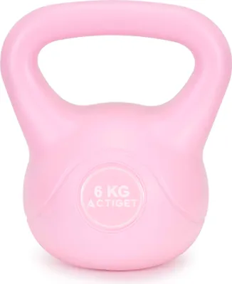 Produktbild von ACTIGET Kettlebell zum Training, 6 kg Hantel, ABS-Trainings-Kettlebell, rosa Kugel