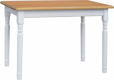 Immagine prodotto di Tavolo bianco II in legno di pino massiccio con piano in colore ontano 120 x 70 cm
