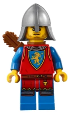 Obrázek produktu pro LEGO Minifigurka: Středověký trh u moře, rytíř s lvem, lukostřelec - muž, plochá figurka (bdp182)