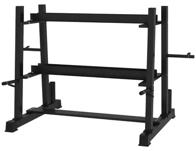 Produktbild von Hantelständer 3 Ebenen Bis 200 Kg Stahl Schwarz 131X75X80 Cm