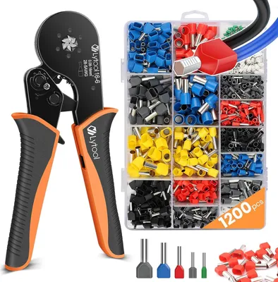 Produktbild von Selbststellende Crimpzange - ergonomisches Design - Set von 1200 Aderendhülsen